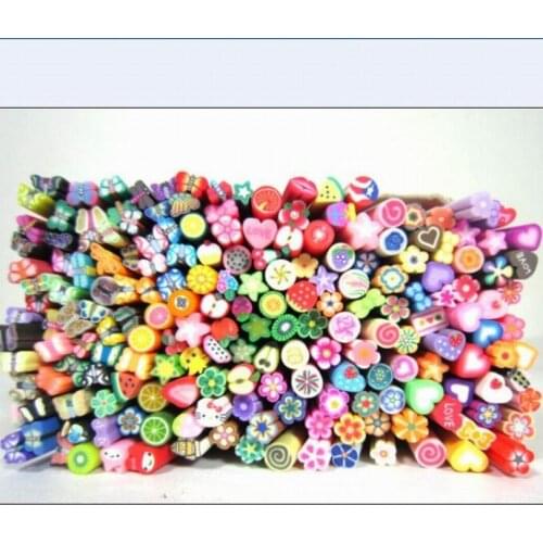 Wholesale Candy color DIY nail art sticker decal mini soft Clay Canes rods as phone decoration sticker Nail beauty product