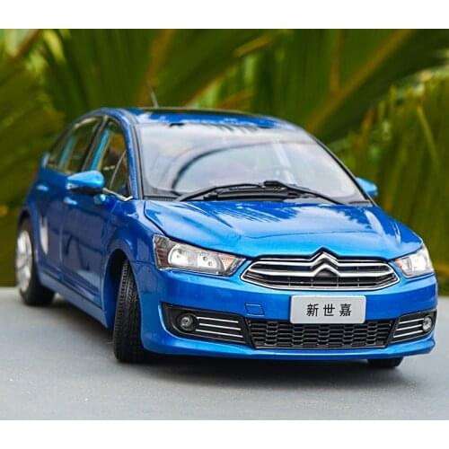 Original Authorized Authentic alloy 1:18 Citroen C-Quatre Blue Hatchback New sega Alloy Toy Car Miniature for gift, collection