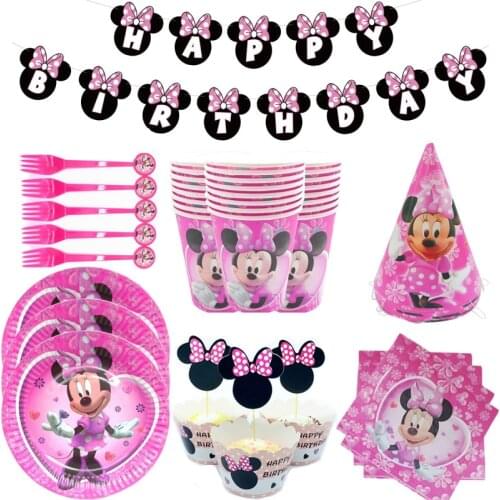 Minnie Mouse 1st Birthday Party cake stand balloon Party Decor kids Disposable Tableware Wedding Birthday Party Decor Supplie