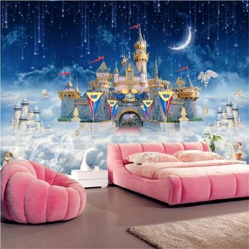 Milofi custom 3D printing wallpaper mural fantasy sky castle cartoon childrens room science fiction starry sky background wall