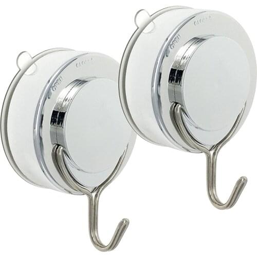 Suction Hook 2 Pack Vacuum Stainless Steel Suction Cup Hooks Triple Wall Bath Towel Hook Heavy Duty Holds Up To 18L