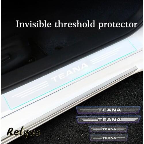 4Pcs Transparent Car Door Sill Protector Threshold Protective Film Decorative Stickers For Nissan Teana J31 J32 J33 J34 1 2 3