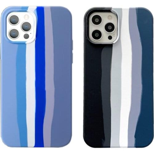 2021 Liquid Silica Rainbow Phone Cases For IPhone 11 12 Pro 7 8 Plus Coque Iphones Xs Max Xr Se20 Phones Accessories Back Cover