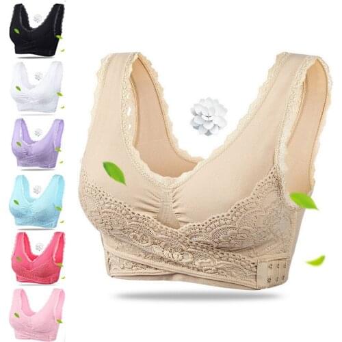 Sexy Lace Bras for Women Bra Push Up Bralette Lingerie Underwear 3XL4XL Brassiere Front Closure BH Big Size Sleep Bra Femme