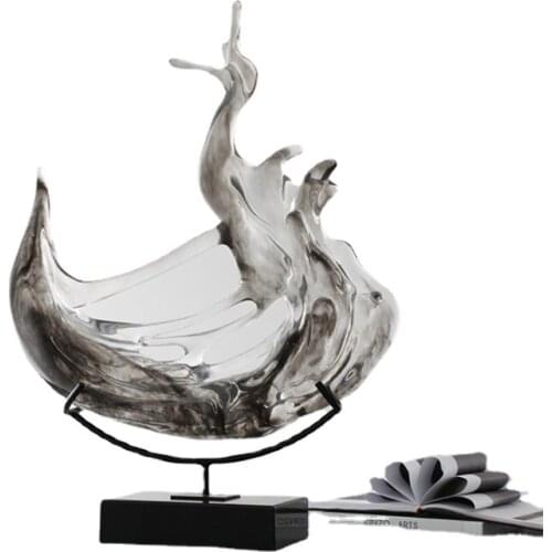 Custom design modern epoxy resin art sculpture clear handmade ornament for home decor