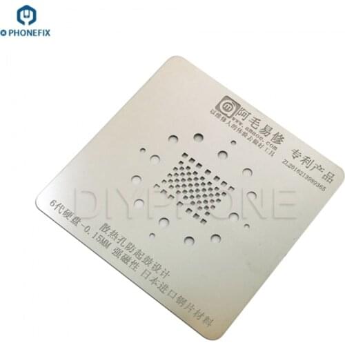 BGA Reballing Stencil Template 0.15MM 2 IN 132/64Bit NAND Flash Soldering Repair Tin Planting Net for iPhone 5S/6/6P/7/P/8/8P/X