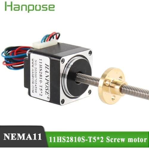 Nema11 Screw motor 11HS2810-T5*2 L50/100 /150mm Screw Rod Linear 28 Stepper Motor with Trapezoidal Lead for Drawing instrument