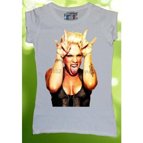 Singer Pink Women T-shirt Alecia Beth Moore P!nk Pop Rock R&B Music Evil W162