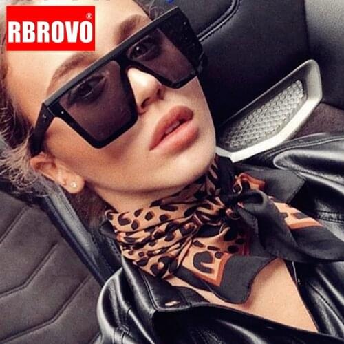 RBROVO 2021 Oversized Women Sunglasses Square Eyeglasses for Women/Men Retro Glasses Brand Designer Gafas De Sol Mujer UV400