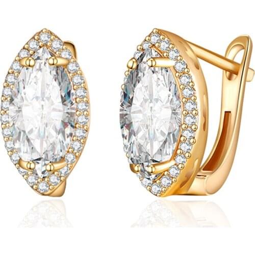 Oval Cubic Zirconia Beads Stud Earrings for Women Gold Silver Color CZ Small Earrings Women Jewelry Fashion Accessories Gifts