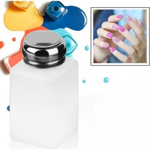 1Pc Portable 200ML Empty Plastic Nail Polish Remover Alcohol Liquid Press Pumping Dispenser Bottle Nail Art UV Gel Cleaner Tool