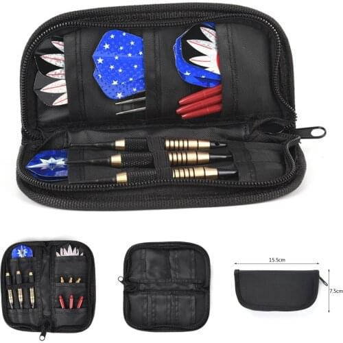1pc Darts Bag Nylon Darts Carry Case Wallet Pockets Holder Storing Bag Black Durable Darts Accessories