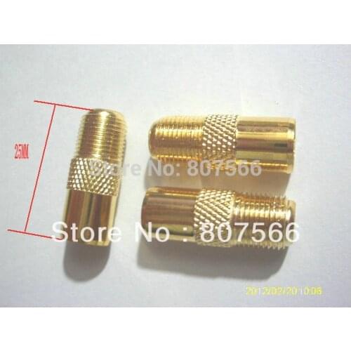 100 pcs Gold plated F female jack to IEC PAL DVB-T TV male plug RF connector New