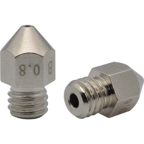 2pcs High Quality Plated Wear Resistant MK8 Brass Nozzle 0.4 0.6 0.8 for For Creality CR-10 All Metal Hotend Ender 3, CraftBot