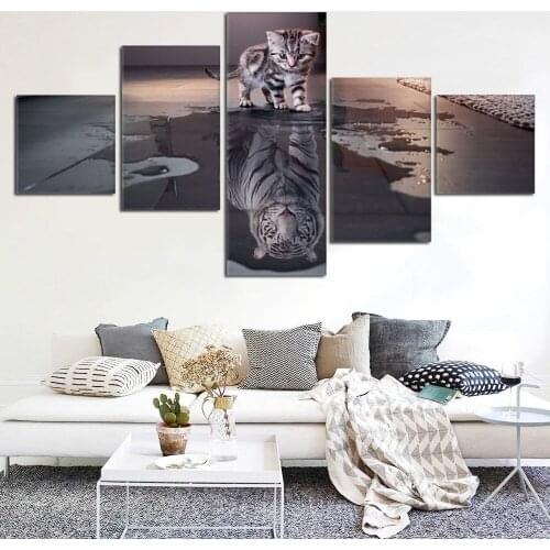 5 pieces of oil painting art household adornment wall print on canvas home & kitchen
