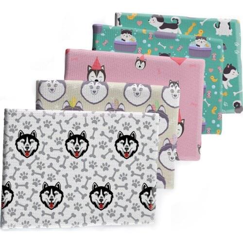 50*145cm Cartoon Dog Pattern Bullet Textured Liverpool Patchwork Tissue Kids home textile