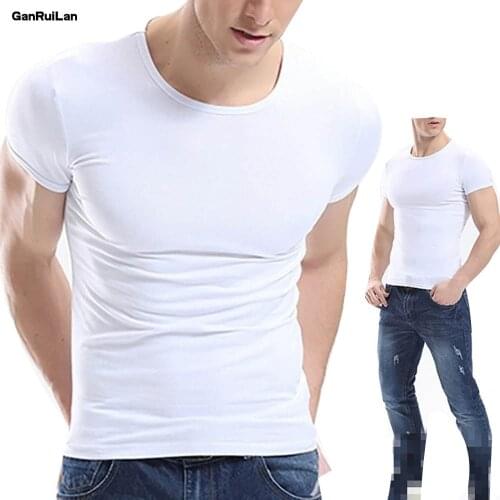 6pcs/Lot New Style Men T Shirt Fitness T-shirts Mens O- neck Man T-shirt For Male Tshirts M-5XL Free Shipping B0874
