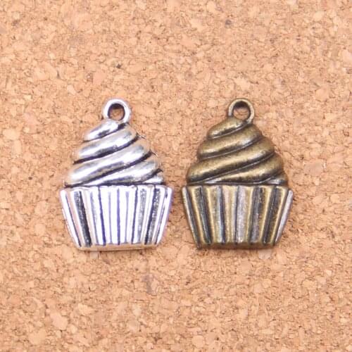 80pcs Charms cupcake ice cream 20x15mm Antique Pendants,Vintage Tibetan Silver Jewelry,DIY for bracelet necklace