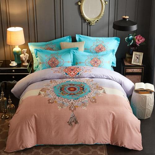 Bohemian 3d comforter bedding sets thicken duvet cover set winter bedsheet Pillowcase queen king size Bedlinen bedspread flat