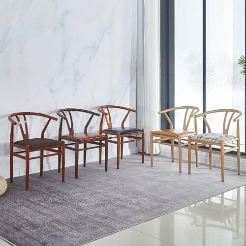 Tea Table And Chair Single Dining Home Nordic Backrest Y Chinese Iron Art Taishi Chair Imitation Solid Wood Tea Chair Circle Cha