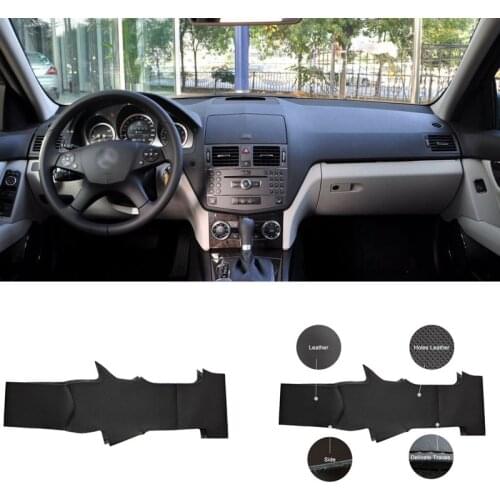 New Anti Slip Black Leather Steering Wheel Stitch on Wrap Cover For Benz C200