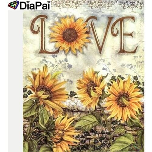 DIAPAI 5D DIY Diamond Painting 100% Full Square/Round Drill "Sunflower flower" Diamond Embroidery Cross Stitch 3D Decor A27540