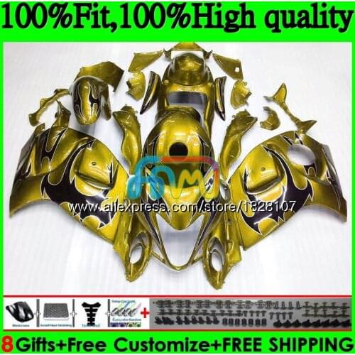 Injection For SUZUKI Gold flames Hayabusa GSXR 1300 GSXR1300 08 13 14 15 16 57BS.105 GSX-R1300 2008 2013 2014 2015 2016 Fairing