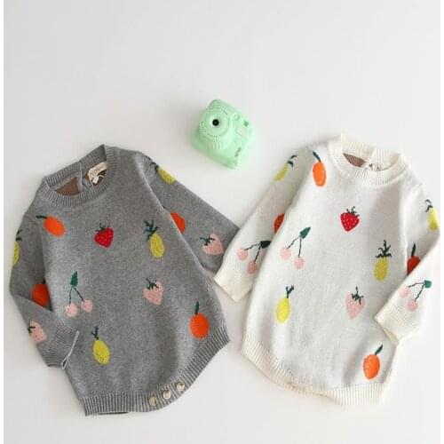 Baby Boy Romper Knitted Baby strawberry Autumn Baby Girl Romper Cotton Newborn Baby Romper Boy Jumpsuit Baby