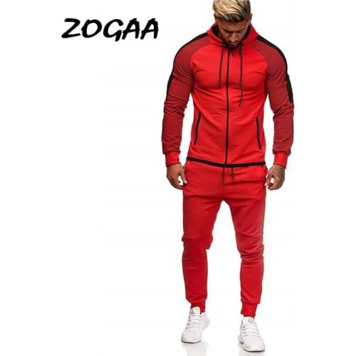 ZOGAA Sets Men Autumn Winter New Large Size Striped Stitching Casual Suit Sports Tracksuit Outfit 2 Piece Sweatshirt Fashion Hot