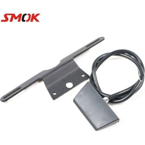 SMOK Motorcycle License Plate Holder Bracket LED Light For Honda MSX125 CBR600RR Kawasaki Ninja 300 Suzuki GSR 600 Benelli R1