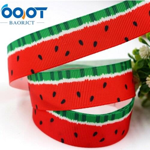 OOOT BAORJCT 175296 22mm 10yard watermelon Ribbons Thermal transfer Printed grosgrain Wedding Accessories DIY handmade material