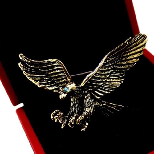 Mens Classic Flying Eagle Brooch Pin Vintage Style Party Banquet Jewelry