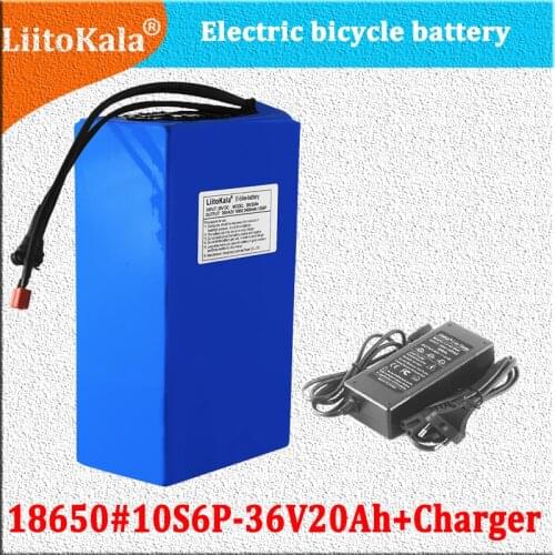 LiitoKala 36V Lithium battery 36V 20AH Electric Bike battery 36 V 20ah 1000W Scooter Battery with 30A BMS 42V2A charger