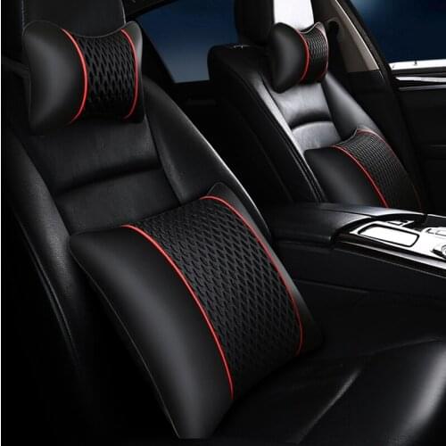 Brand new leather car headrest pillow universal comfortable neck pillows fit for most cars quality guarantee