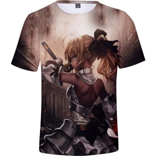 2021 New Fate Stay Night Tshirt Men/Women T Shirt Harajuku Fashion Style Anime 3D Print Fate Stay Night Mens T-shirt Tees Tops