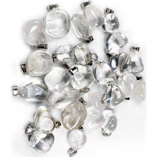 Wholesale Natural Unique White Crystal Exquisite charms Irregular Stone Pendant Women DIY Fit Necklaces For Jewelry Making