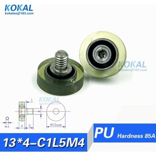 [PU13*4-C1L5M4]Free Shipping 10pcs high quality TPU PU rubber screw shaft M4 cabinet roller wheel 4*13*4mm PU13*4
