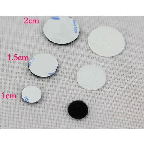 1.5cm/2cm diameter Nylon Fabric Sticky Back Round Coins Hook and Loop Self Adhesive Fastener Dots Tapes hook loop tape