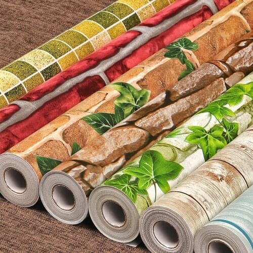 Self Adhesive Brick Tile Wallpaper Black White Stripes Wall Paper For Restaurant Clothing Shop Furniture Contact Paper