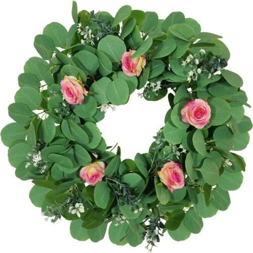 Rose Wreath Spring Artificial Flower Plants Simulation Garland Door Hanging Wedding Restaurant Festival Decoration Home Decor