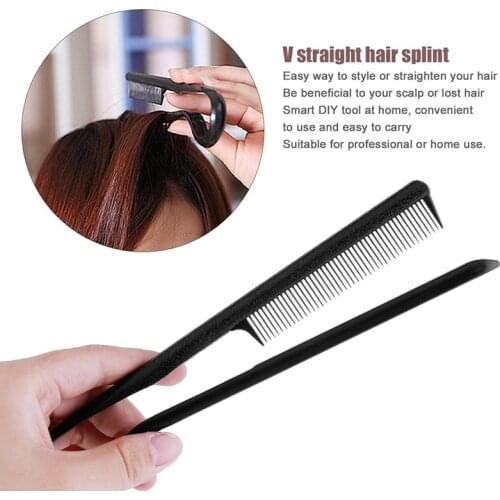 NEW SALE DIY Styling Straightening V Comb Clip-Type Hairdressing Hair Straightener Black Color Comb Styling Tool