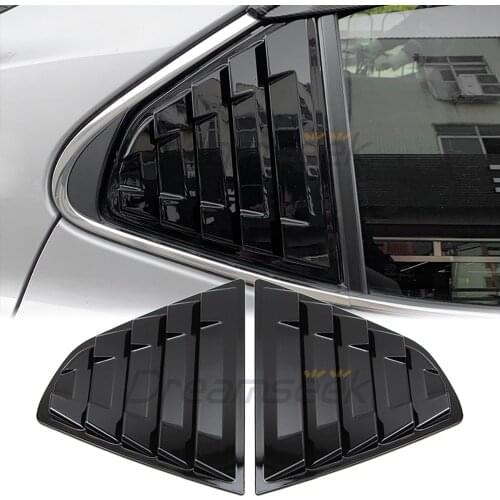 Rear Side Quarter Window Vent Louver Cover for Toyota Camry L LE SE XLE XSE 2018 2019 2020 2021 Glossy Black Exterior Styling