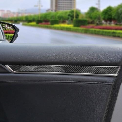 Car Interior Door Side Protector Strip Trim Cover Carbon fiber Sticker Accessories For Honda Civic 10th Gen 2016 2017 2018 2019