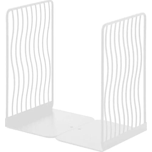 1 Pair Bookends Book Stand Support Desktop Office Magazine Organizer Rack Shelf Holder