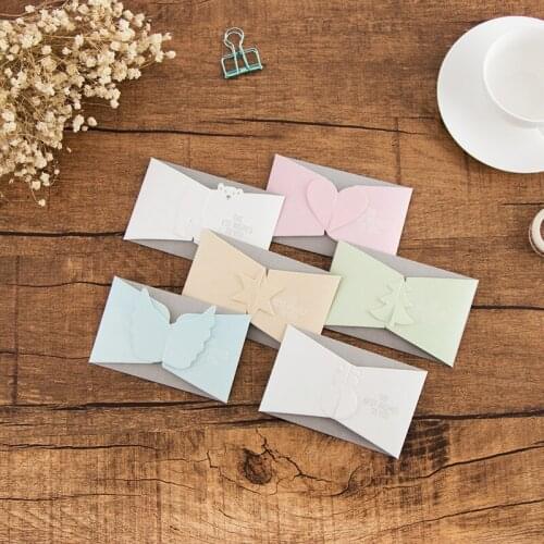 10pc Wings Love Christmas Greeting Happy Birthday Gift Postcard Retro Envelope Greeting Card Paper Origami Handmade Valentine\s