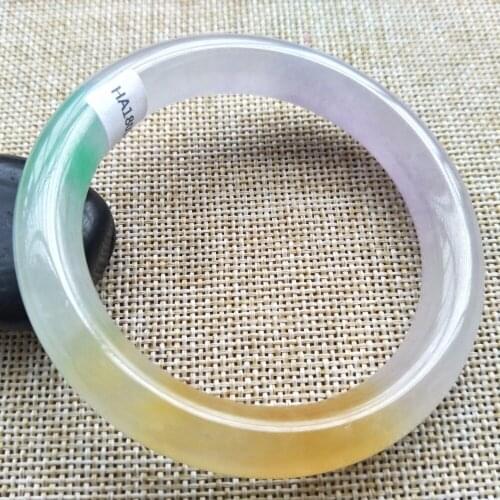 57-60mm Certified Natural Green Jadeite JADE Bracelet Bangle