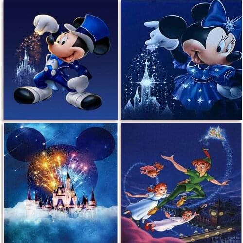 Disney 5D DIY Diamond Painting Cartoon Magician Mickey Minnie New Square/Round Inlaid Diamond Mosaic Home Decoration Painting