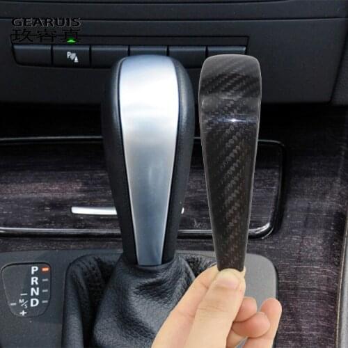 Car Carbon Fiber Interior Central Control Gear Shift Panel Trims Cover Decoration Stickers For BMW 1 3 series E90 E92 E87 X1 E84
