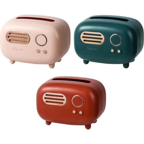 Car Interior Retro Radio Tissue Box Paper Box Living Room Home Creative Tissue Paper Bag Napkin Box Car Coffee Table Paper Box