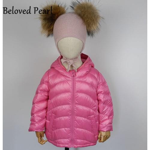 18M-7Y Fall/Winter Kids Ultra-Light Down Jacket for Boys and Girls Puff Jacket Outwear Hooded Coat Baby Clothing for Indoor